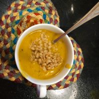 butternut soup with bayleaf barley